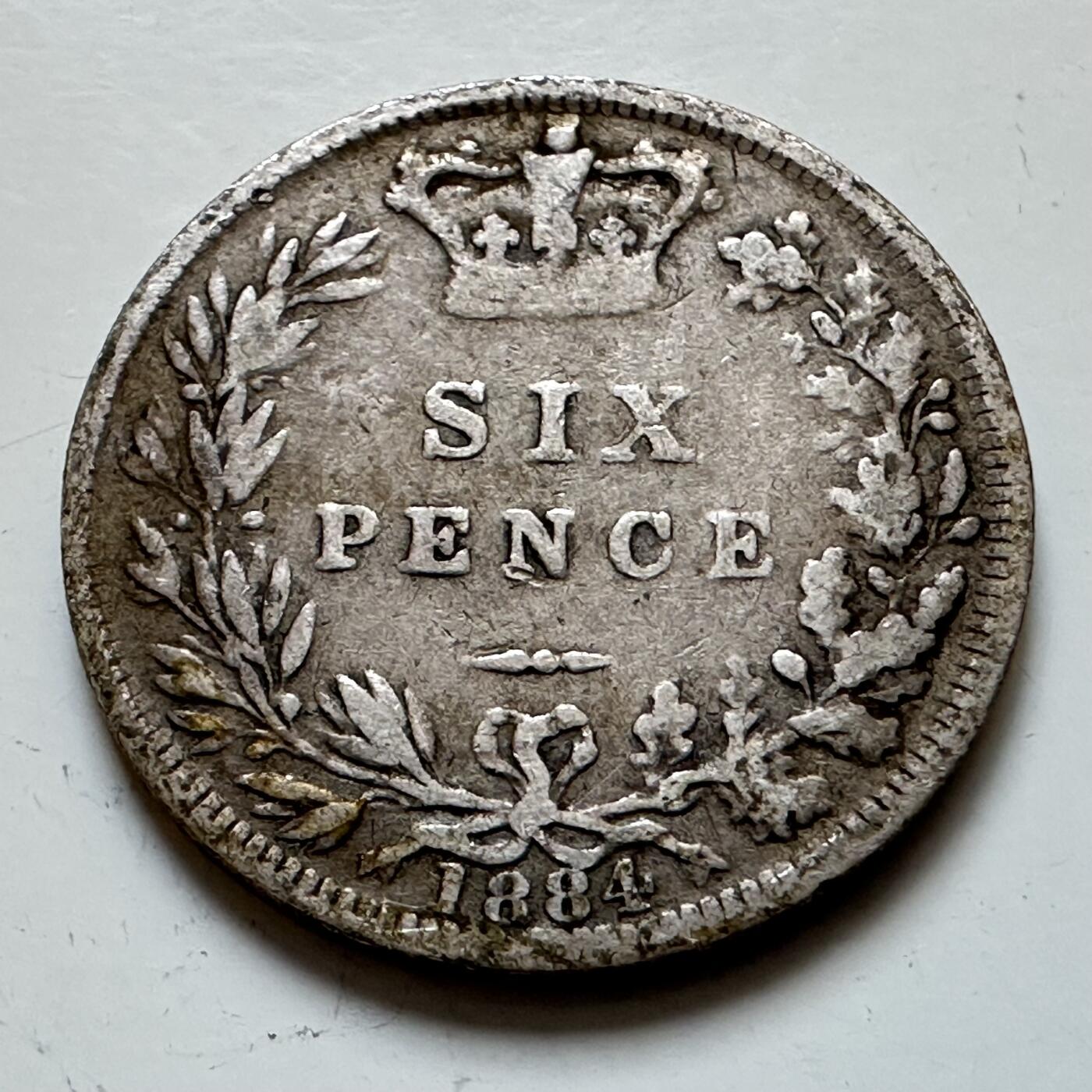 🌹外币初藏🌹🐯2025年第139场  每周二四六晚8️⃣点 接代拍 英国1884年维多利亚六便士银币