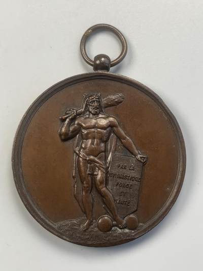 掌中浮雕-藏着的欧洲第045场 - 法国体操比赛铜奖章，51mm，60.4g