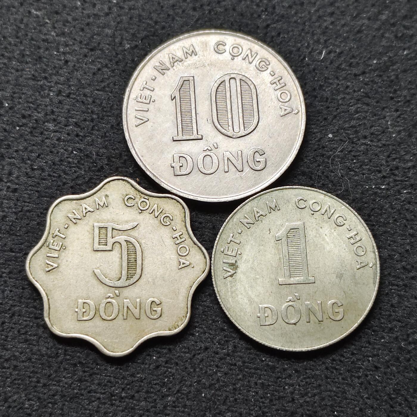 【全场包邮】纯粹捡漏拍484场（免费代拍第21场） 越南共和国1964-1970年水稻版3枚套币