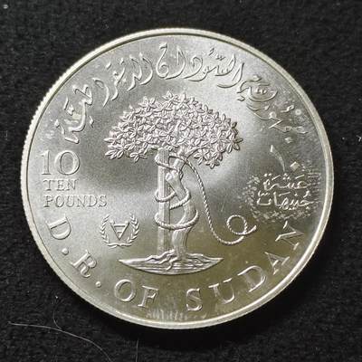 【全场包邮】纯粹捡漏拍485场（免费代拍第22场） - 苏丹1981年10镑国际残疾年（38.5毫米28.28克）克朗型纪念银币