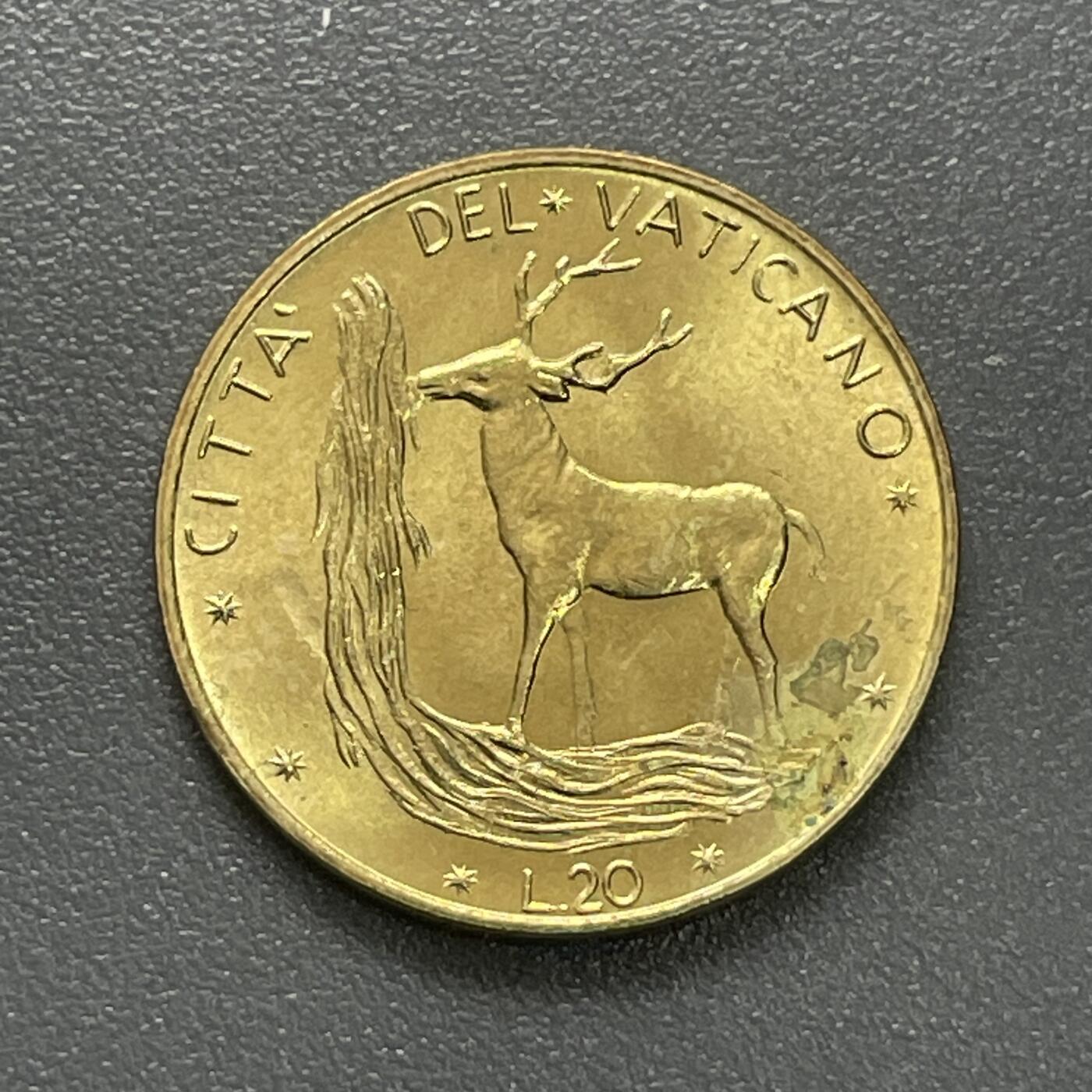 回流1215 梵蒂冈1969年20里拉 鹿🦌