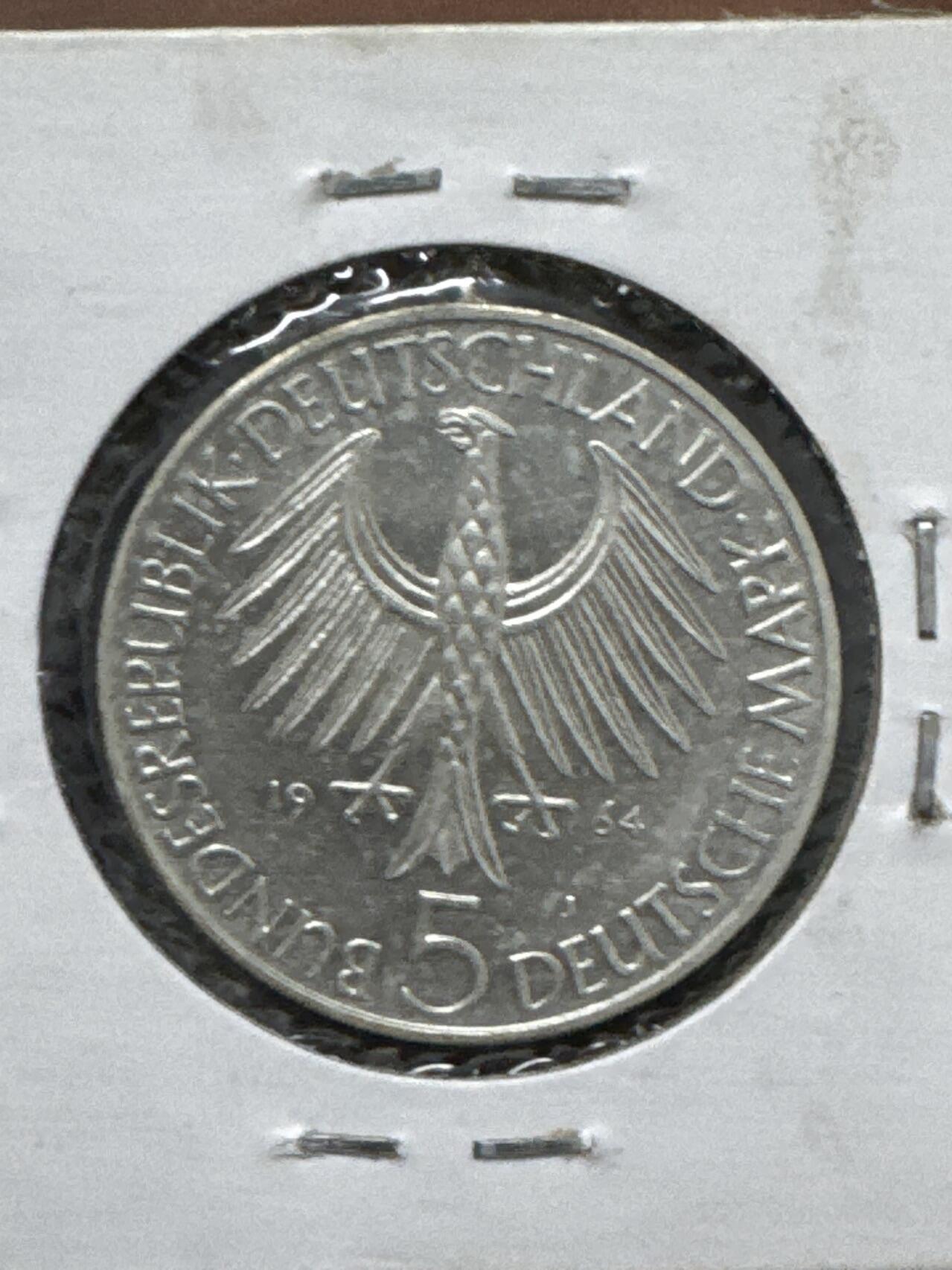 ❤️【币观天下】❤️ 第334期钱币拍卖- 2025.12.12周五晚上6点半场-长期征集拍品 德国1964年5马克费希特逝世150周年纪念币