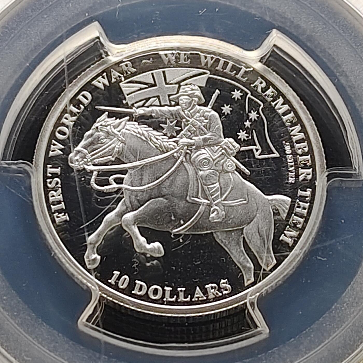 【全场包邮】纯粹捡漏拍485场（免费代拍第22场） 基里巴斯2017年10元铭记一战系列纪念精制纪念银币-PCGS PR68 DCAM