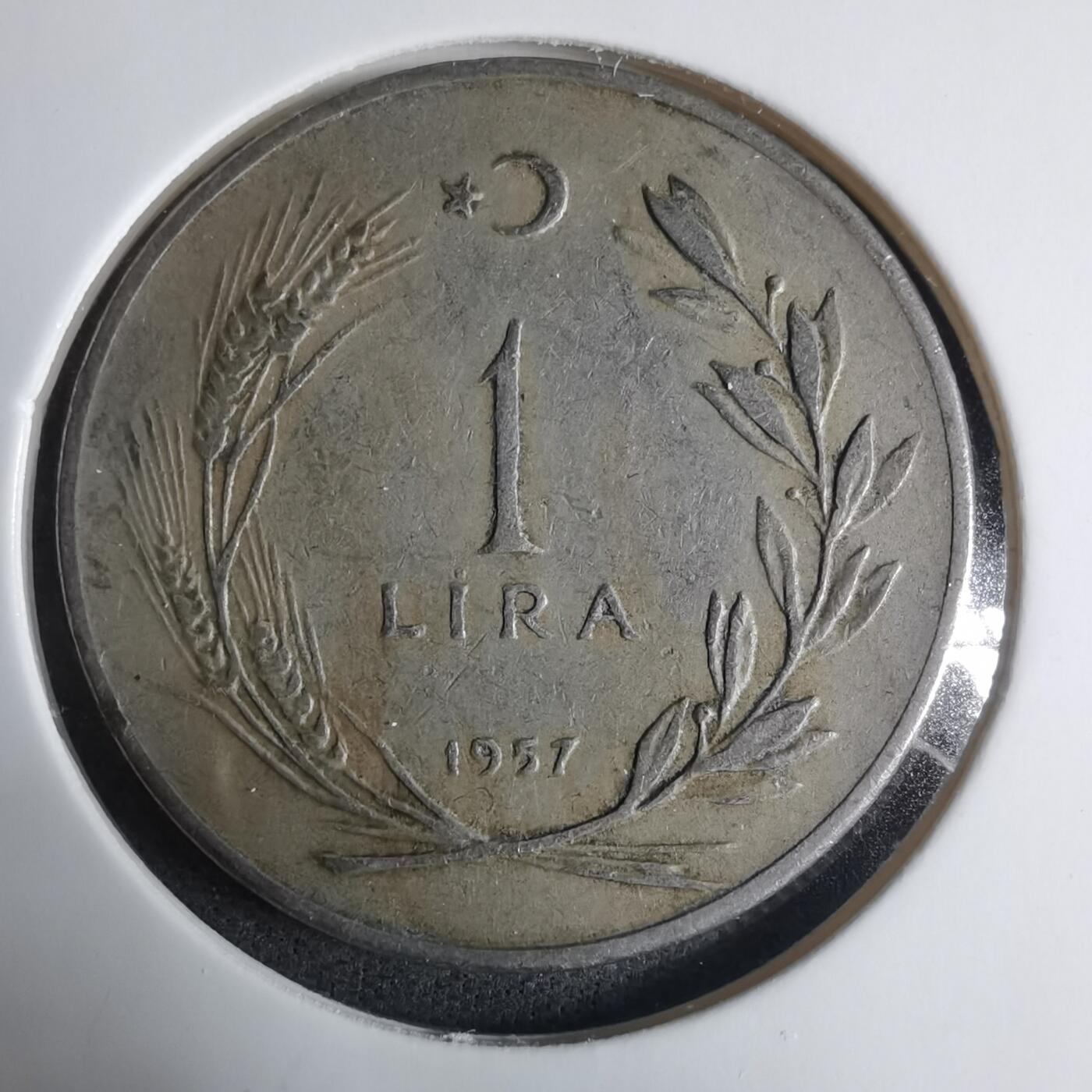 沼泽如烟--第927场 土耳其1957年1里拉