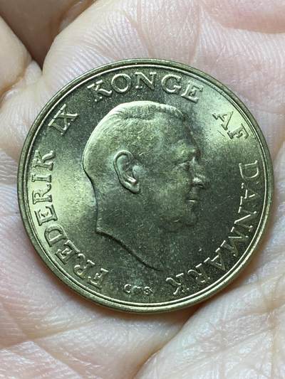 2025年第一百三十五场(总第一百六十一场）外国好品纸夹散币场(免佣金) - 少见原光好品–丹麦🇩🇰1958年1克朗(弗雷德里克九世第二版，C; S版)