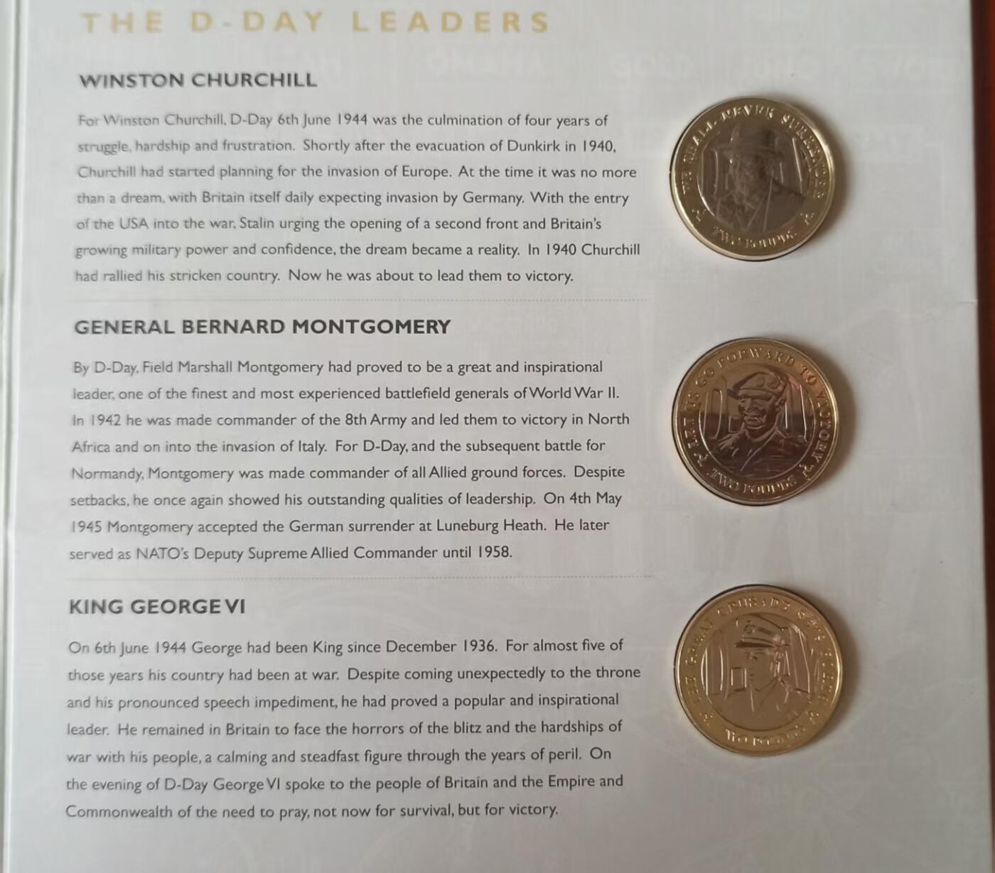 ❤️【币观天下】❤️ 第334期钱币拍卖- 2025.12.12周五晚上6点半场-长期征集拍品 马恩岛2019年诺曼底登陆两镑MS 乔治六世 丘吉尔 蒙哥马利