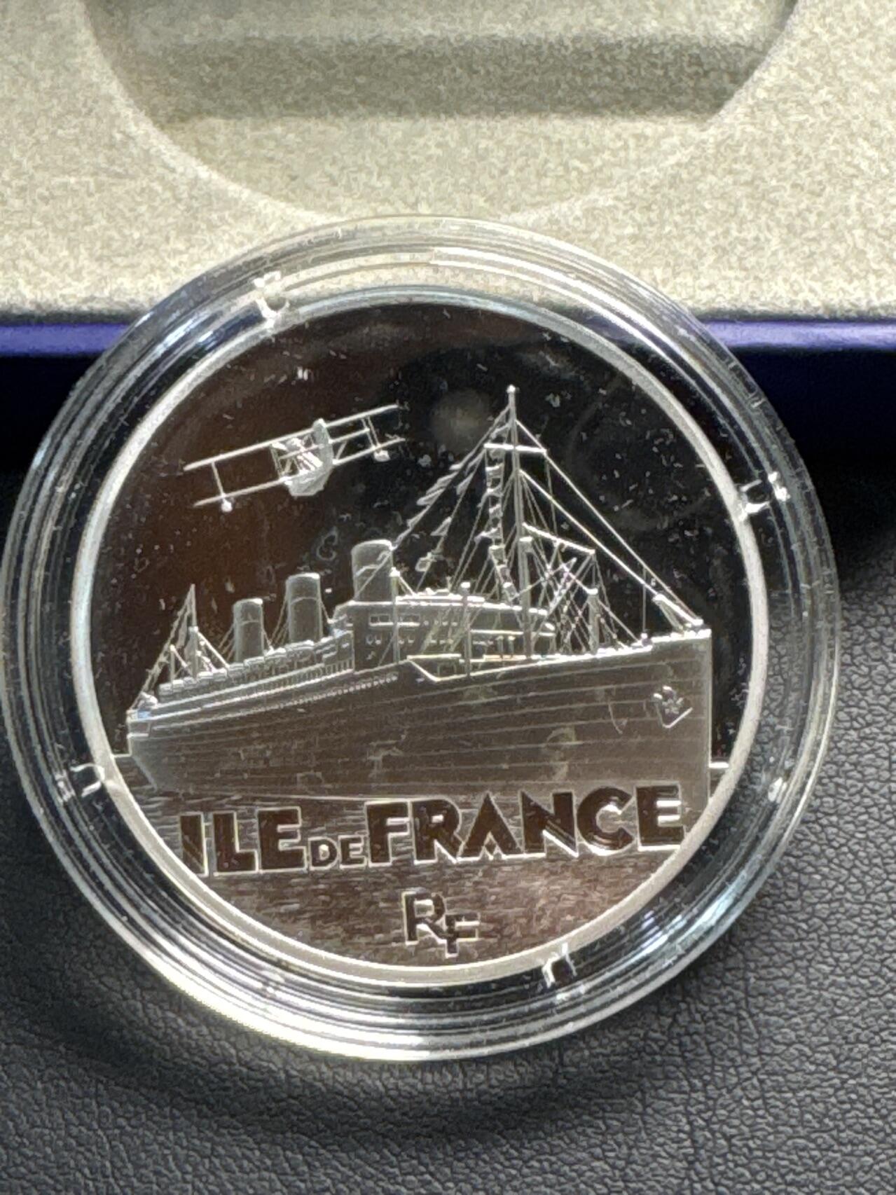 ❤️【币观天下】❤️ 第334期钱币拍卖- 2025.12.12周五晚上6点半场-长期征集拍品 2016年法国船只系列-大都会法兰西号10欧精制银币,发行量3000枚