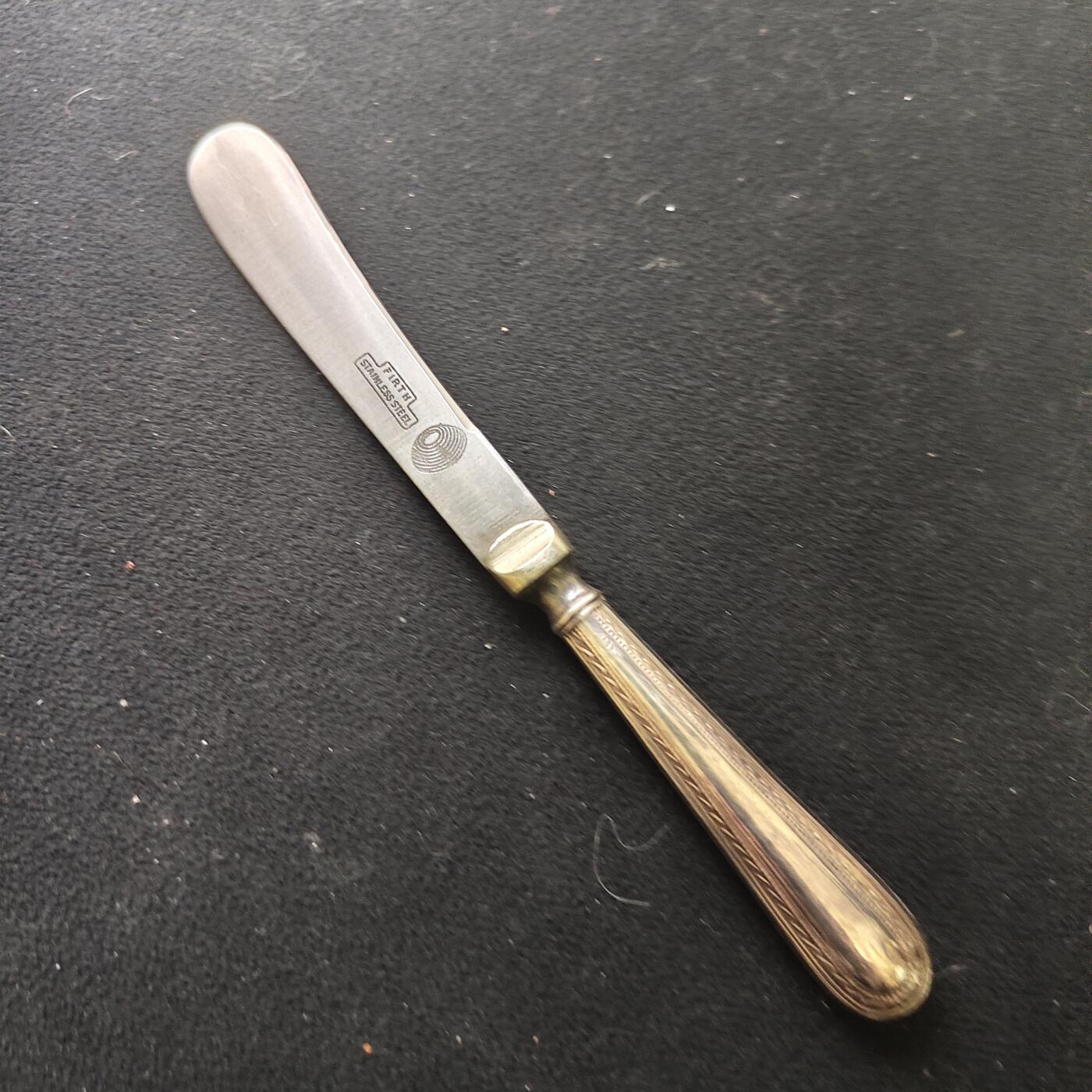 【全场包邮】纯粹捡漏拍485场（免费代拍第22场） 【杂件】英国诺贝尔1928年银手柄不锈钢黄油刀整盒6把一套盒装