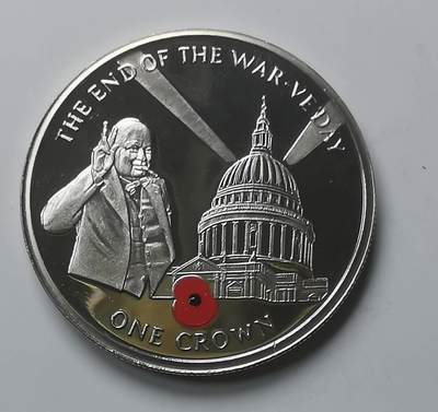 巨藏钱币第七期硬币场12月12号20点开拍 - 直布罗陀2004年1克朗精制镍币35mm上下