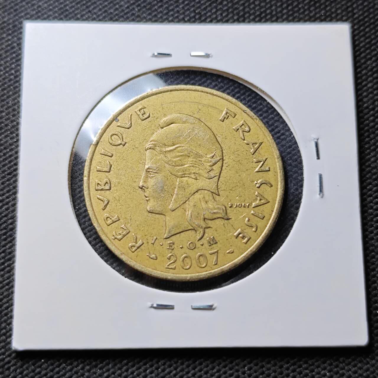 KK钱币收藏小铺 第377期  2月预留时间 周末发货 2007法属波利尼西亚100法郎 