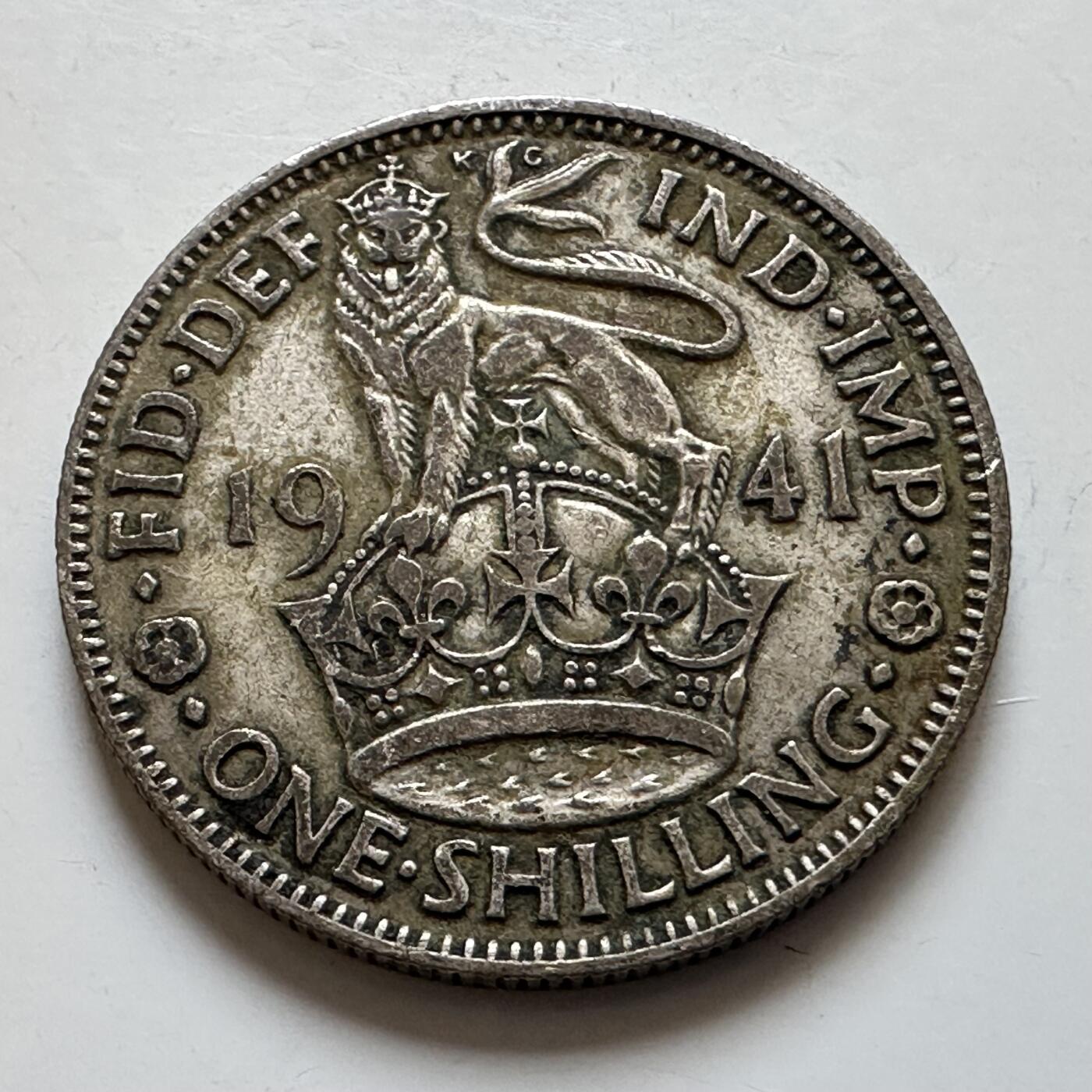 🌹外币初藏🌹🐯2025年第139场  每周二四六晚8️⃣点 接代拍 英国1941年1先令银币