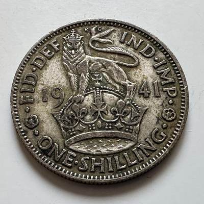 🌹外币初藏🌹🐯2025年第139场  每周二四六晚8️⃣点 接代拍 - 英国1941年1先令银币