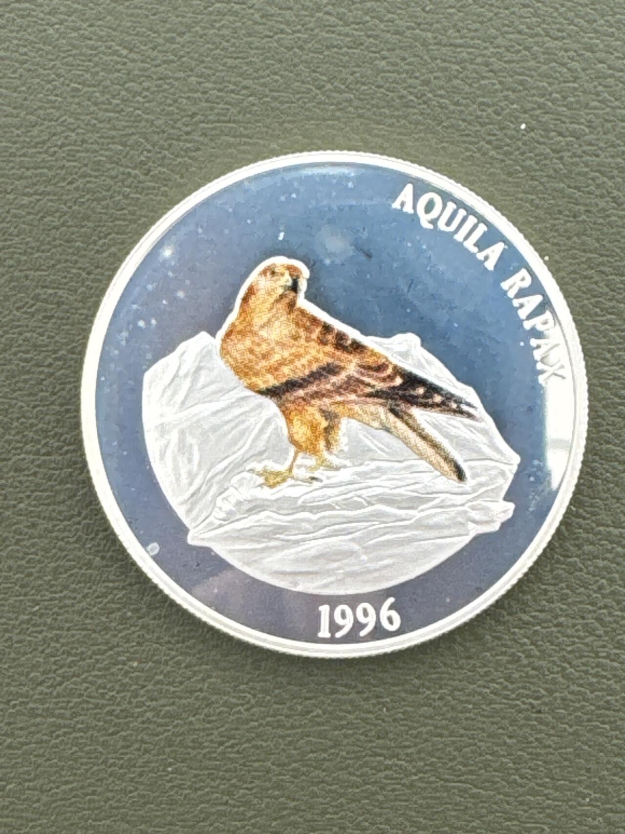 ❤️【币观天下】❤️ 第334期钱币拍卖- 2025.12.12周五晚上6点半场-长期征集拍品 蒙古1996年雄鹰500图彩色银币