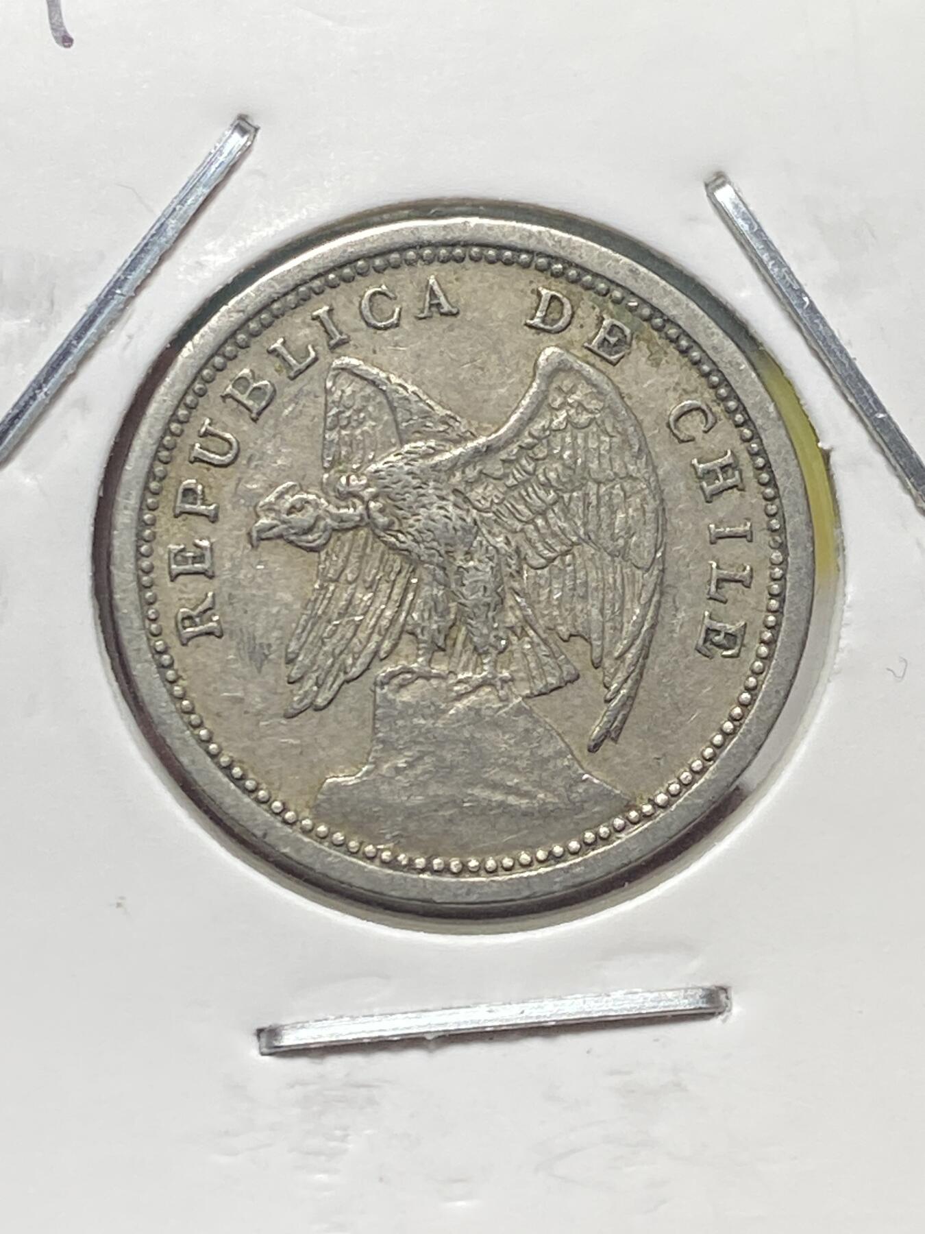 2025年第一百三十五场(总第一百六十一场）外国好品纸夹散币场(免佣金) 流通好品–智利🇨🇱1939年10分