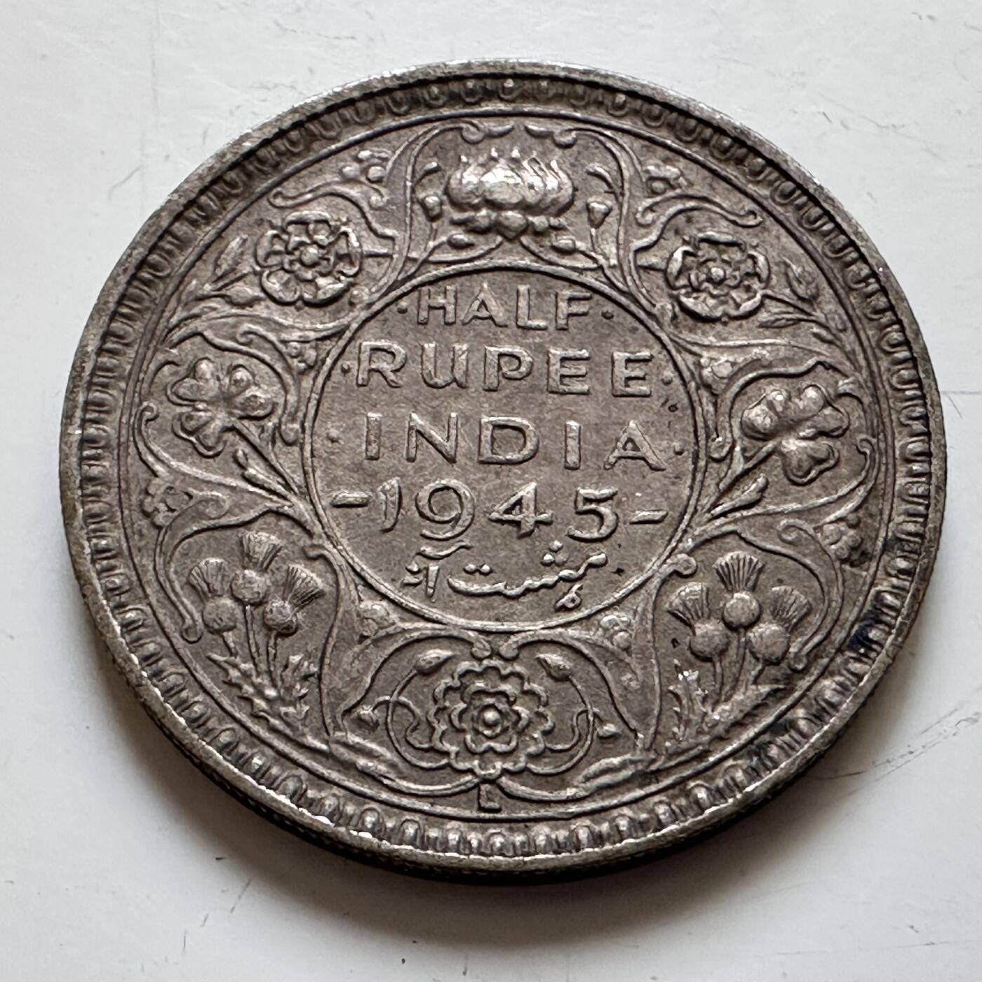 🌹外币初藏🌹🐯2025年第139场  每周二四六晚8️⃣点 接代拍 英属印度1945年1/2卢比银币