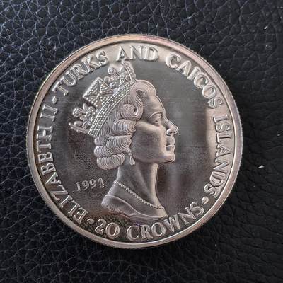 道一币馆币章第一百五十九场 - 特克斯和凯科斯群岛1994年诺曼底登录50周年-伯特伦·拉姆齐爵士20克朗精制银币 31.16g 999s