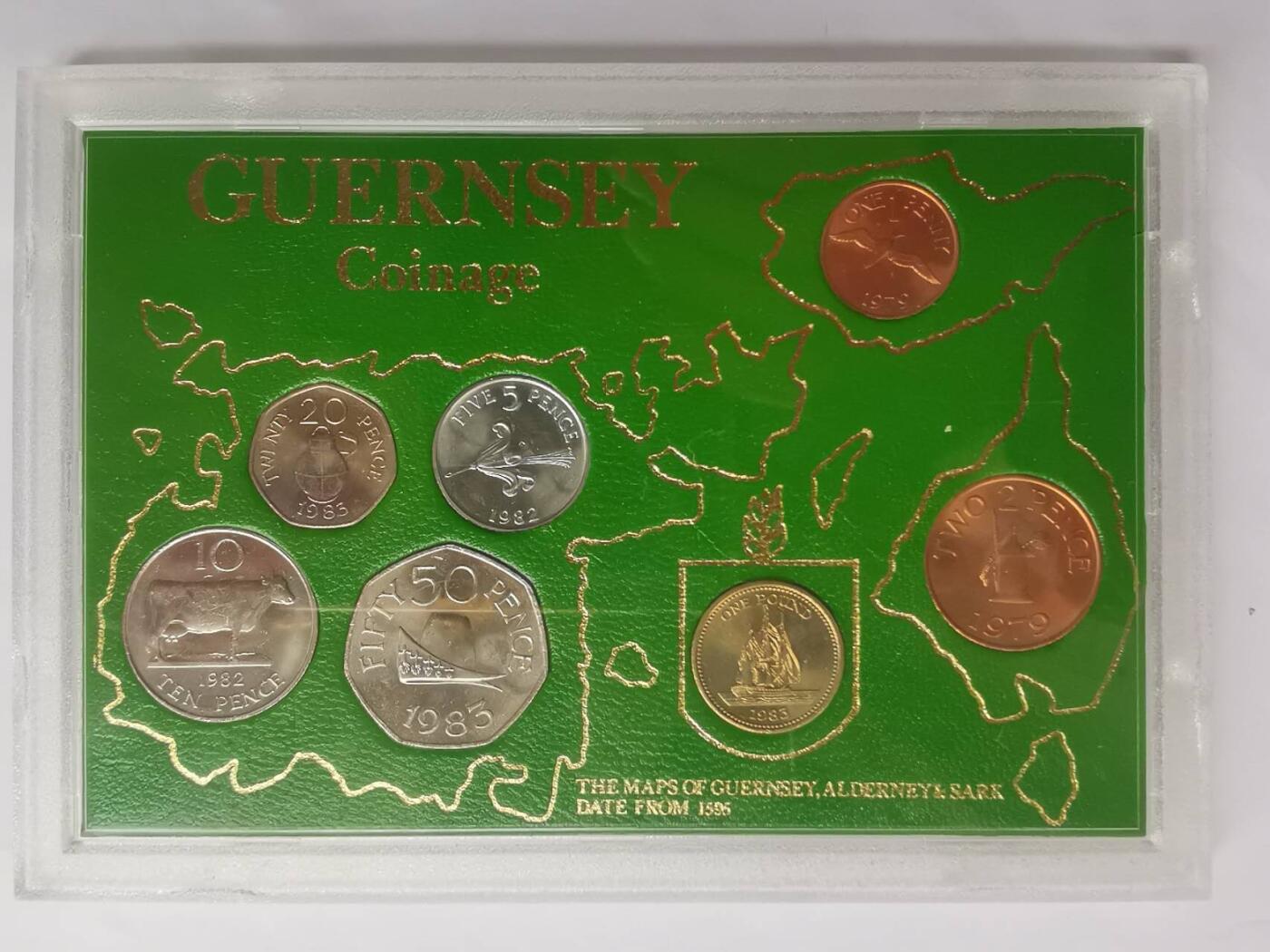 巨藏钱币第七期硬币场12月12号20点开拍 根西岛70-80年代7枚套含1镑铜币