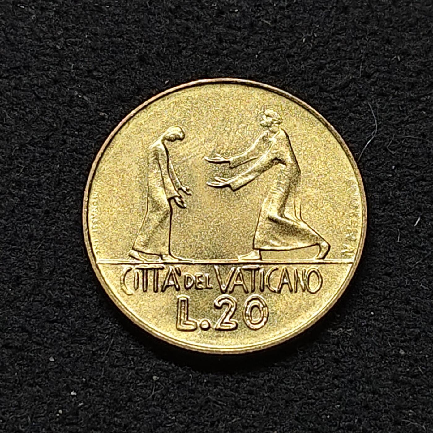 【全场包邮】纯粹捡漏拍484场（免费代拍第21场） 梵蒂冈1978年帕维尔六世20里拉-浪子回头