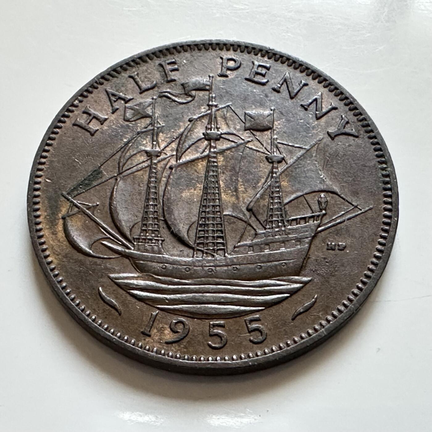 🌹外币初藏🌹🐯2025年第139场  每周二四六晚8️⃣点 接代拍 英国1955年半便士a