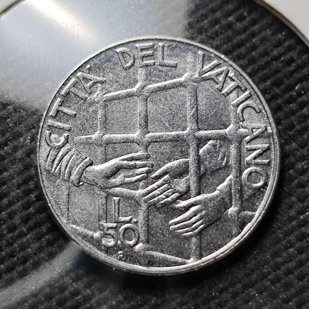 KK钱币收藏小铺 第376期  2月预留时间 周末发货  梵蒂冈50里拉 少见
