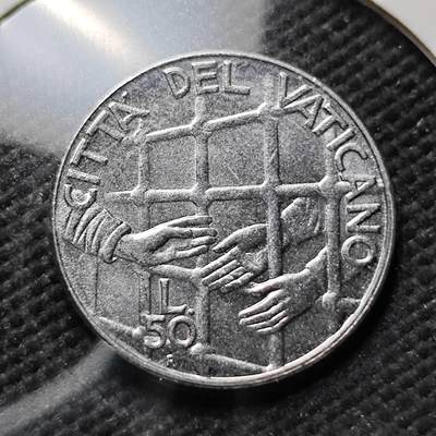 KK钱币收藏小铺 第376期  2月预留时间 周末发货 -  梵蒂冈50里拉 少见