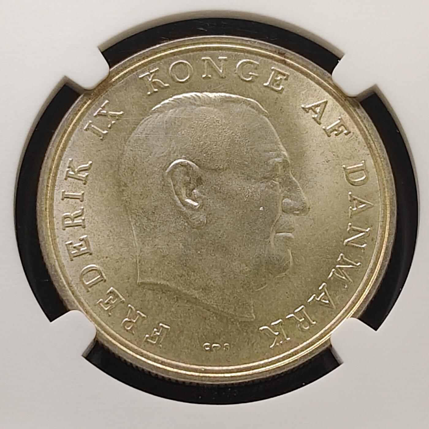 【全场包邮】纯粹捡漏拍485场（免费代拍第22场） 丹麦1964年5克朗安娜公主大婚（33毫米17克）纪念银币-NGC MS65