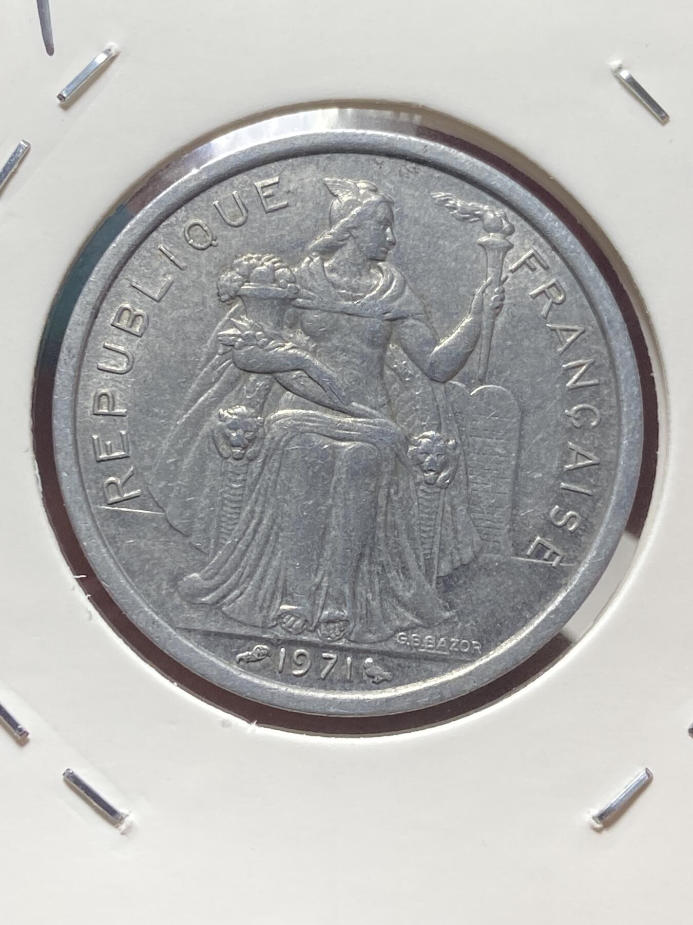 2025年第一百三十五场(总第一百六十一场）外国好品纸夹散币场(免佣金) 稀少品种好品–法属新喀里多尼亚🇳🇨1971单年份2法郎