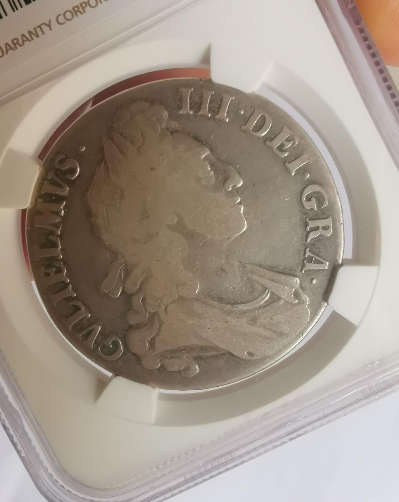 巨藏钱币第七期硬币场12月12号20点开拍 英国1695年1克朗老银币威廉三世NGC评价