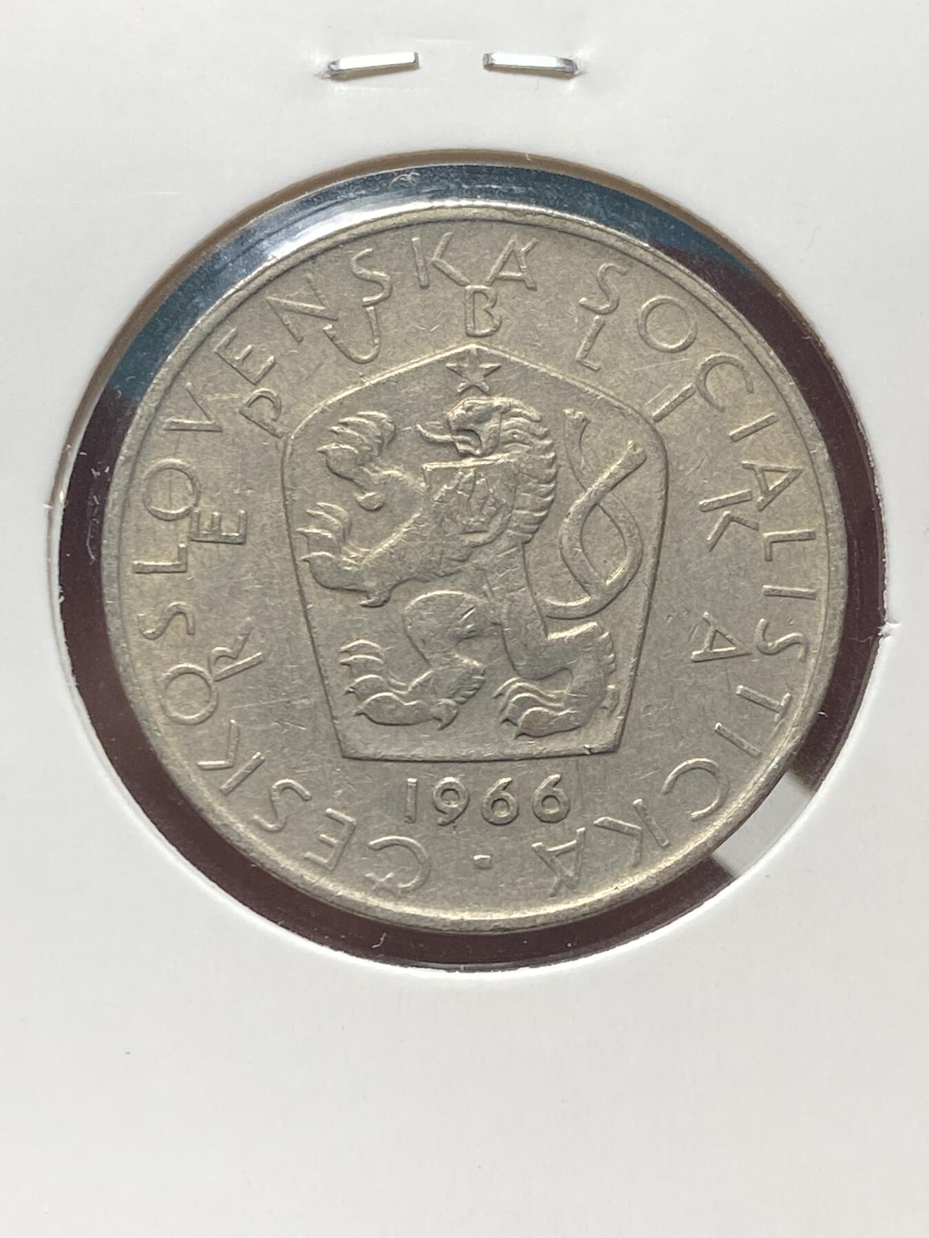 2025年第一百三十五场(总第一百六十一场）外国好品纸夹散币场(免佣金) 捷克斯洛伐克1966年5克朗(首发年)