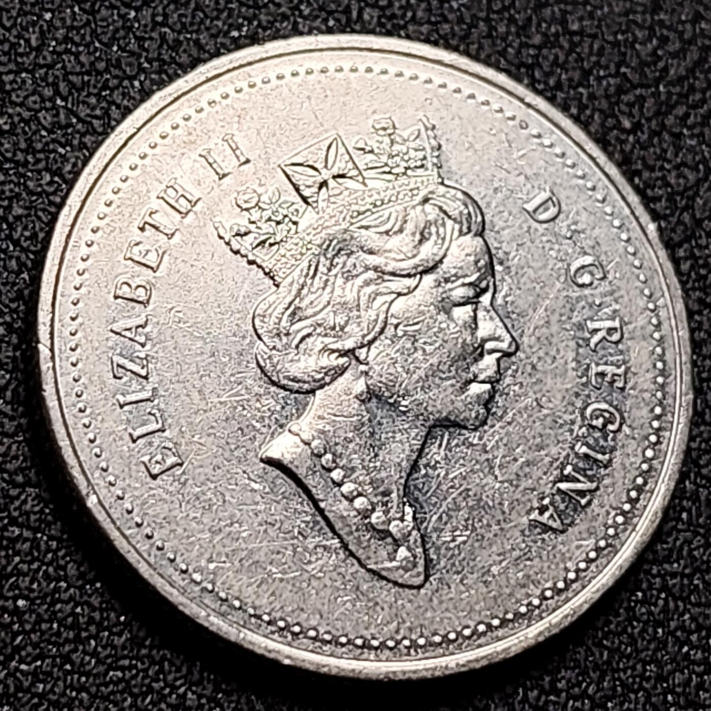 泉币菌-第143场-精品福利场 高币值 加拿大1993年1/4加拿大元 伊丽莎白二世 驯鹿 24mm