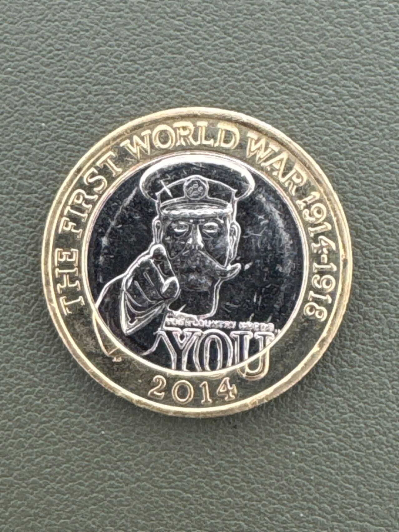 ❤️【币观天下】❤️ 第334期钱币拍卖- 2025.12.12周五晚上6点半场-长期征集拍品 获奖币英国2014年一战2镑镶嵌纪念币