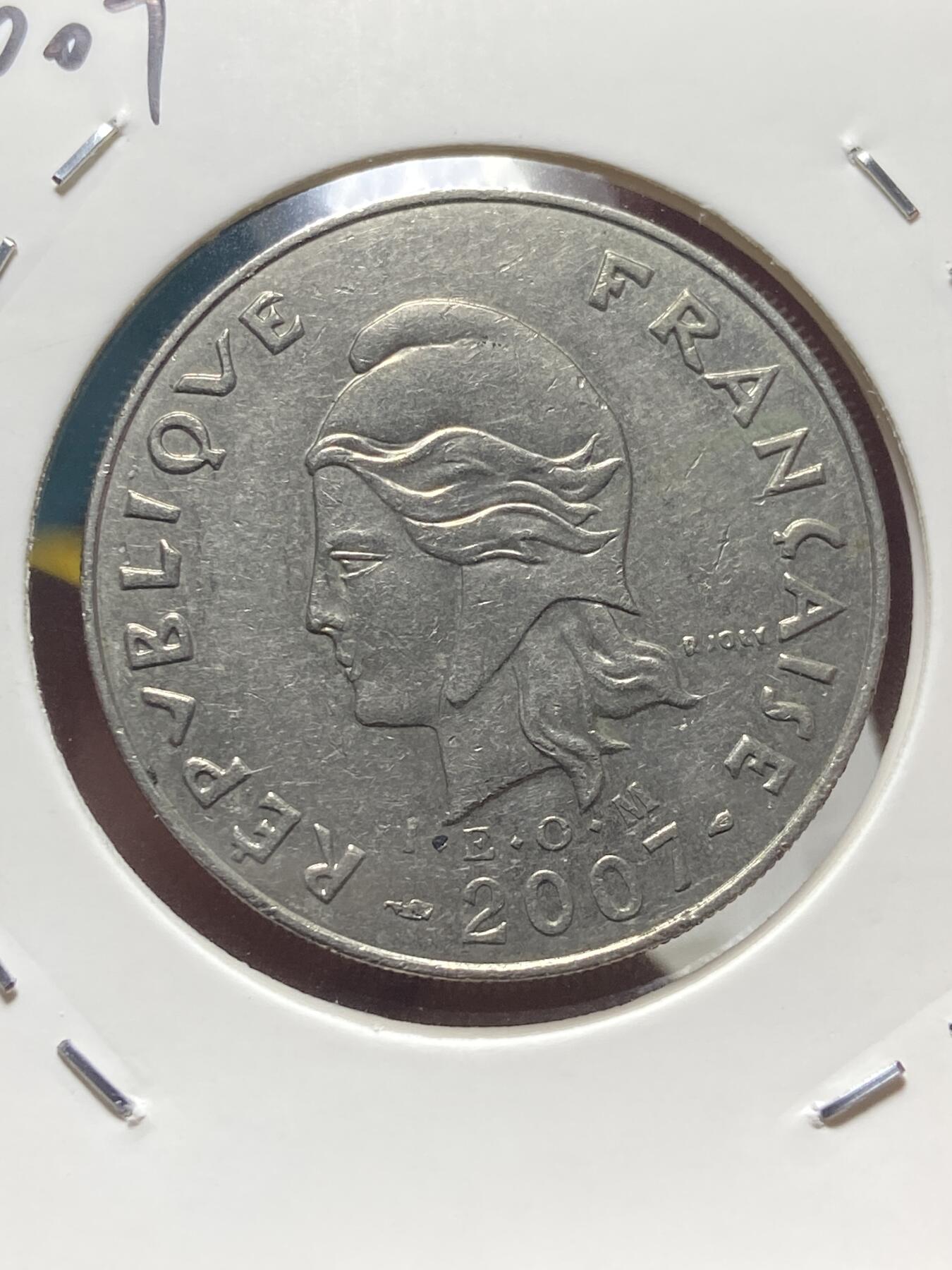 2025年第一百三十五场(总第一百六十一场）外国好品纸夹散币场(免佣金) 法属新喀里多尼亚🇳🇨2007年20法郎