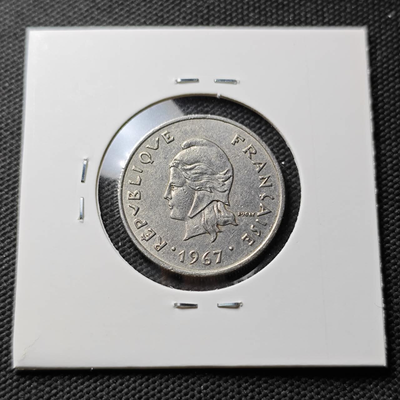 KK钱币收藏小铺 第377期  2月预留时间 周末发货 1967法属新喀里多尼亚10法郎 