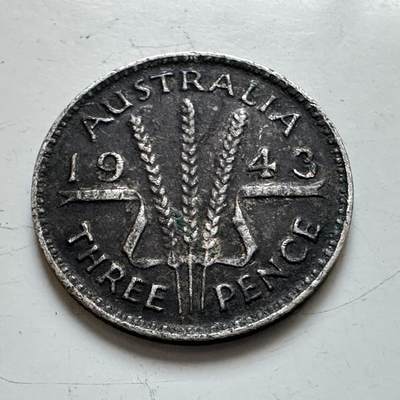 🌹外币初藏🌹🐯2025年第139场  每周二四六晚8️⃣点 接代拍 - 澳大利亚1943年3便士银币