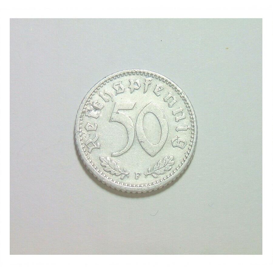 德国第三帝国1940年F版50芬尼 极美品