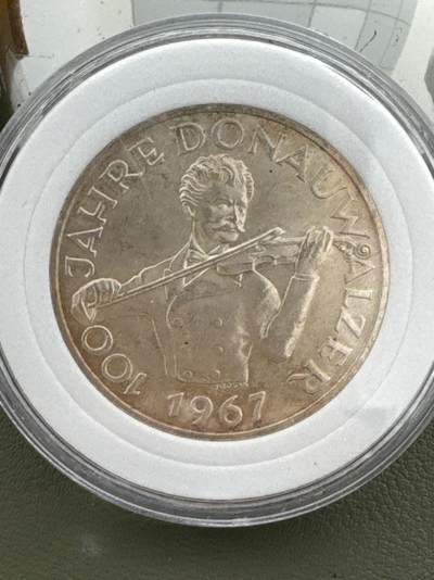 ❤️【币观天下】❤️ 第334期钱币拍卖- 2025.12.12周五晚上6点半场-长期征集拍品 - 奥地利1967年音乐家50先令纪念银币