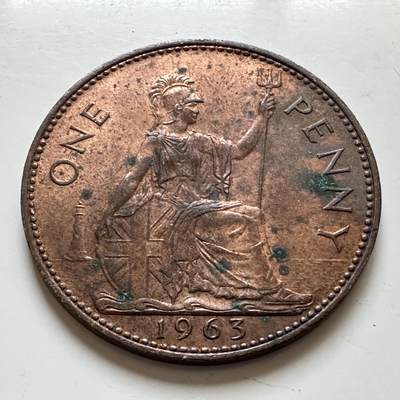 🌹外币初藏🌹🐯2025年第139场  每周二四六晚8️⃣点 接代拍 - 英国1963年一便士 