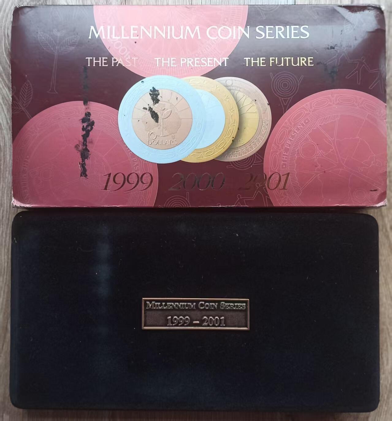 ❤️【币观天下】❤️ 第334期钱币拍卖- 2025.12.12周五晚上6点半场-长期征集拍品 澳大利亚千禧年过去现在未来三枚套装