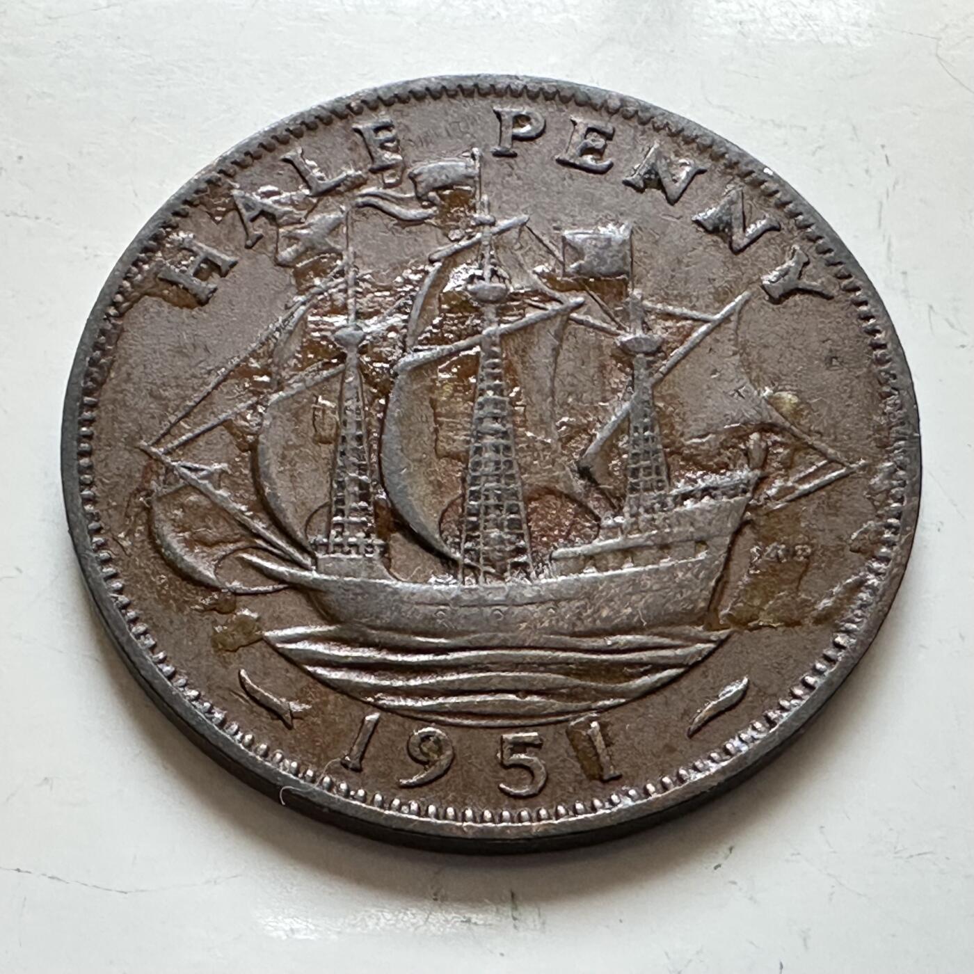 🌹外币初藏🌹🐯2025年第139场  每周二四六晚8️⃣点 接代拍 英国1951年半便士a