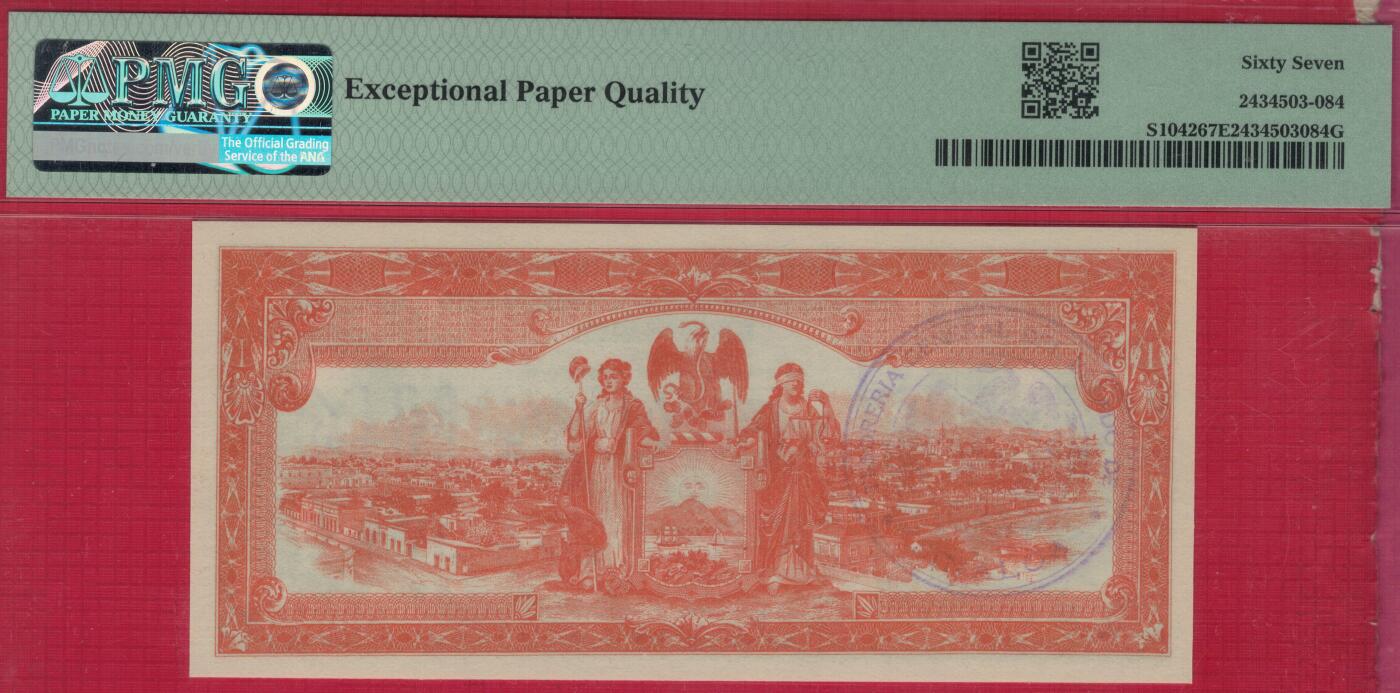 墨西哥革命时期(锡那罗亚州地方临时货币)1915年50分 P-S1042 冠军分 实物图 UNC