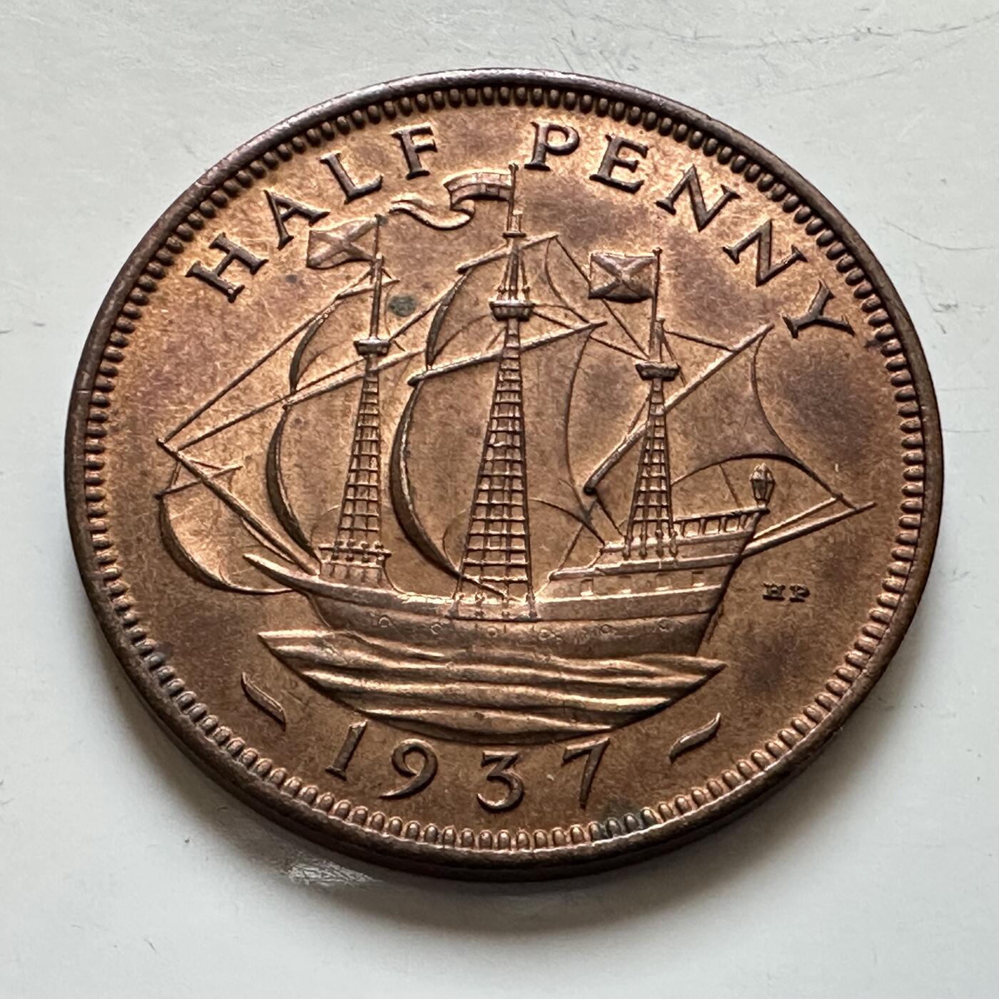 🌹外币初藏🌹🐯2025年第139场  每周二四六晚8️⃣点 接代拍 英国1937年半便士 乔六登基首年 原光品 少