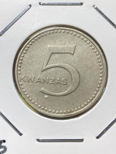 2025年第一百三十五场(总第一百六十一场）外国好品纸夹散币场(免佣金) - 少见好品–安哥拉🇦🇴1977年5宽扎(独立后首套流通硬币)