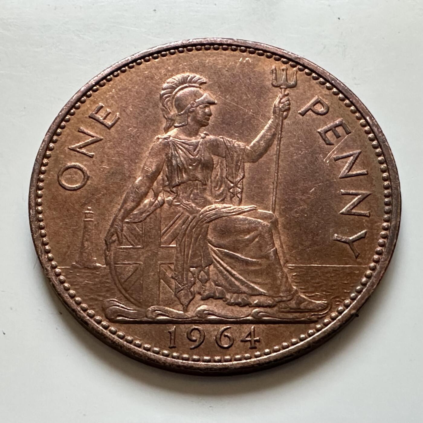 🌹外币初藏🌹🐯2025年第139场  每周二四六晚8️⃣点 接代拍 英国1964年一便士 