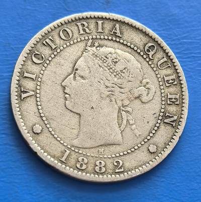 外国优质老铜币银币持续添加中，周六九点倒数截拍，满百包邮，可寄存半年，喜欢朋友微信扫描二维码可直接参拍 - 少见品种牙买加1882年半便士H版