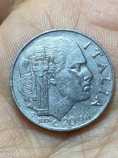 2025年第一百三十五场(总第一百六十一场）外国好品纸夹散币场(免佣金) - 意大利王国1941年20分(1941 R XIX，维托里奥·埃马努埃莱三世时期)