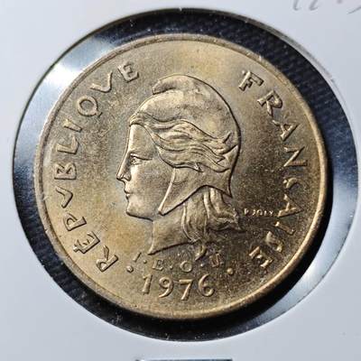 KK钱币收藏小铺 第377期  2月预留时间 周末发货 -  1976法属波利尼西亚100法郎 好品