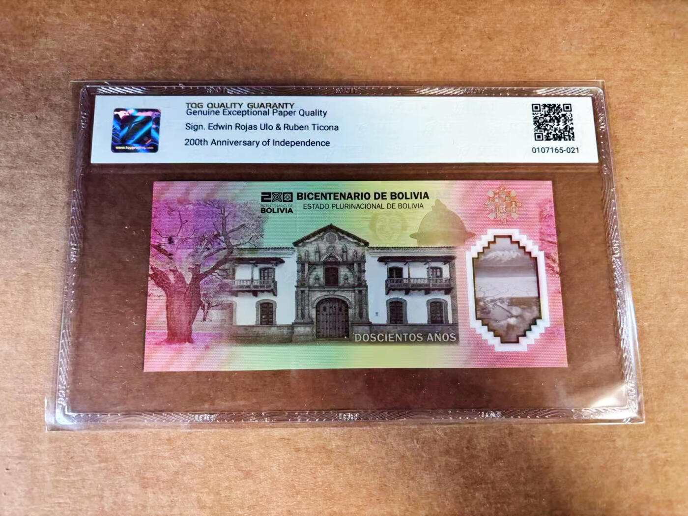 【Blue Auction】世界纸币精拍第760期——18级TOP拍卖/信誉/品质/专业/高效💫 玻利维亚 2025年独立200周年纪念钞 TQG67EPQ 