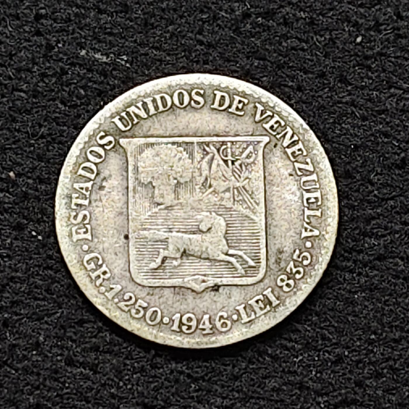 【全场包邮】纯粹捡漏拍484场（免费代拍第21场） 委内瑞拉1946年1/4玻利瓦尔银币