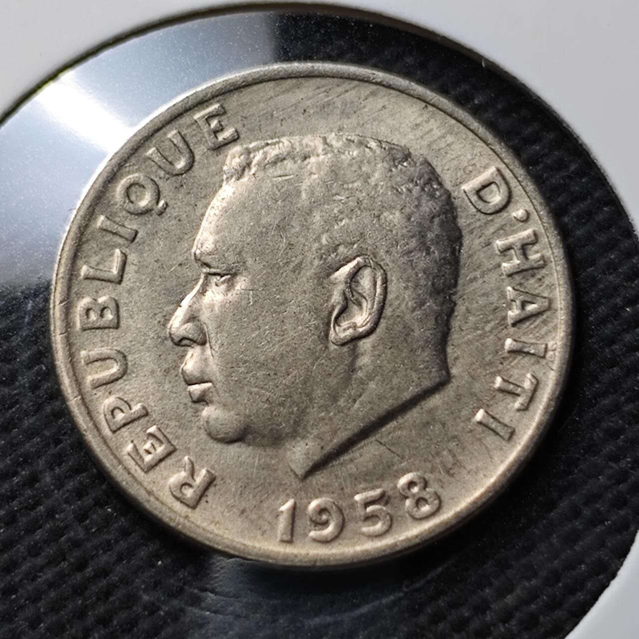 KK钱币收藏小铺 第376期  2月预留时间 周末发货  1958海地5分