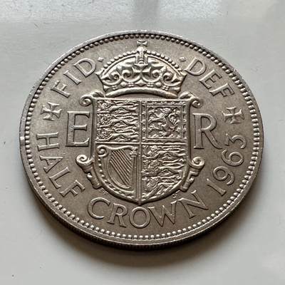 🌹外币初藏🌹🐯2025年第139场  每周二四六晚8️⃣点 接代拍 - 英国1963年半克朗